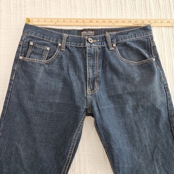 Moda Relaxed Fit Jeans Men's 38x32 Straight Leg Medium Rise Dark Wash Stretch` - Picture 6 of 16